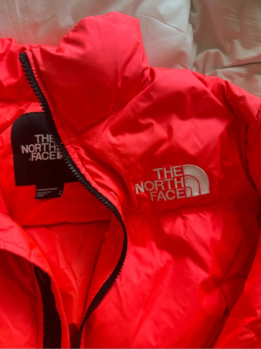 The North Face Nuptse Coral Hot Pink Puffer Jacket - Picture 7 of 12